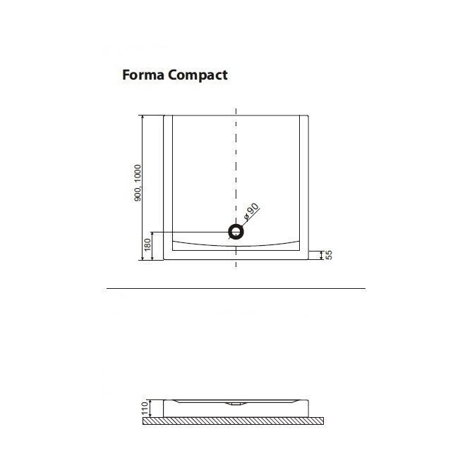 Душевой поддон Excellent FORMA COMPACT 100х100 купить в интернет-магазине Sanbest